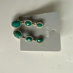 J. Crew Green drop earrings